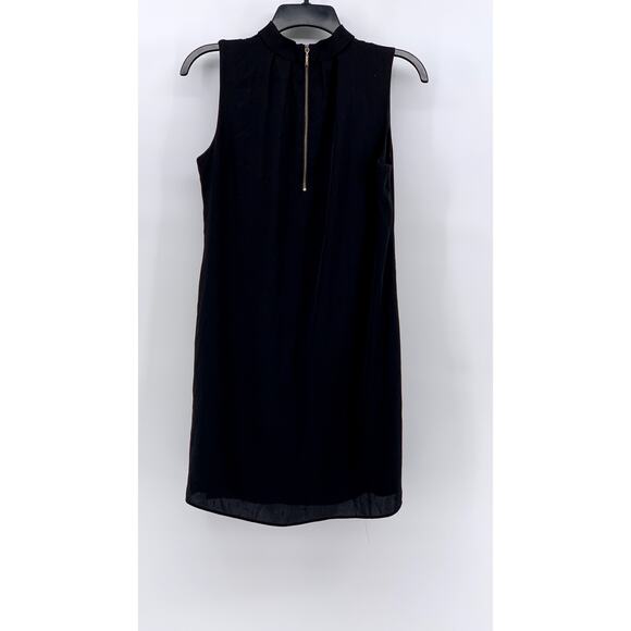 WHITE HOUSE BLACK MARKET Women's Black V-Neck Chocker Sleeveless Mini Dress SZ 2 - Picture 3 of 11